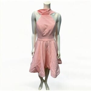 CAMILLE LA VIE Y2K Pink Halter Neck Skater Dress Perfect for Prom or Homecoming